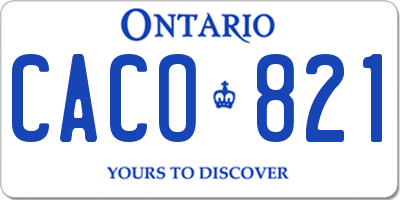 ON license plate CACO821