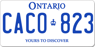 ON license plate CACO823