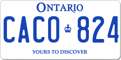 ON license plate CACO824