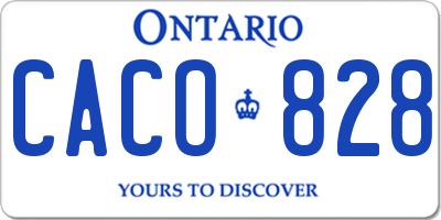 ON license plate CACO828