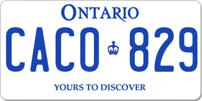 ON license plate CACO829