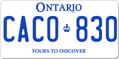 ON license plate CACO830