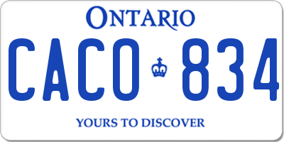 ON license plate CACO834