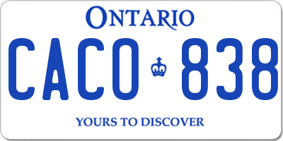 ON license plate CACO838