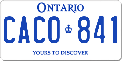 ON license plate CACO841