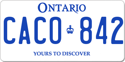 ON license plate CACO842