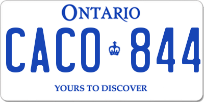 ON license plate CACO844