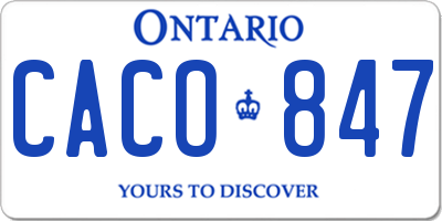 ON license plate CACO847