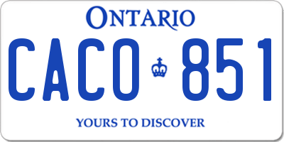 ON license plate CACO851