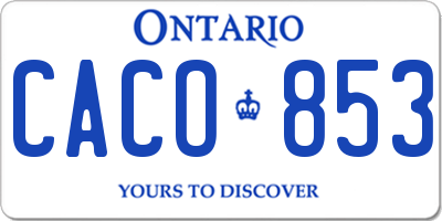 ON license plate CACO853