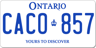 ON license plate CACO857