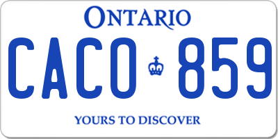 ON license plate CACO859