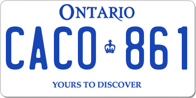 ON license plate CACO861