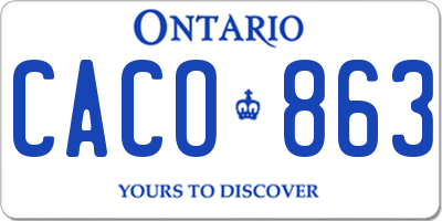 ON license plate CACO863