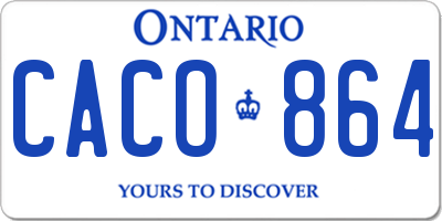 ON license plate CACO864