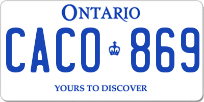 ON license plate CACO869