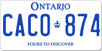 ON license plate CACO874