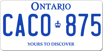 ON license plate CACO875