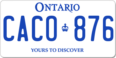 ON license plate CACO876