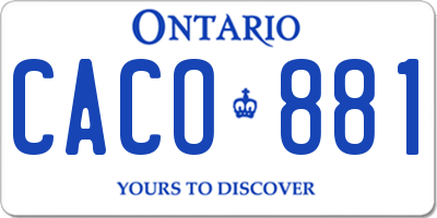 ON license plate CACO881