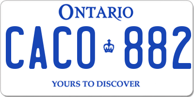 ON license plate CACO882