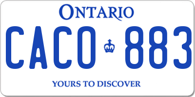 ON license plate CACO883