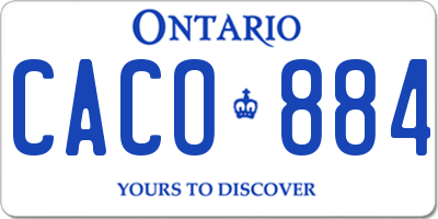 ON license plate CACO884