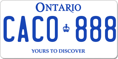 ON license plate CACO888