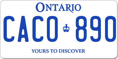 ON license plate CACO890