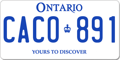 ON license plate CACO891