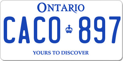 ON license plate CACO897