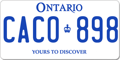 ON license plate CACO898