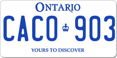 ON license plate CACO903