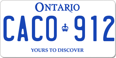 ON license plate CACO912