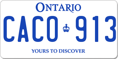 ON license plate CACO913