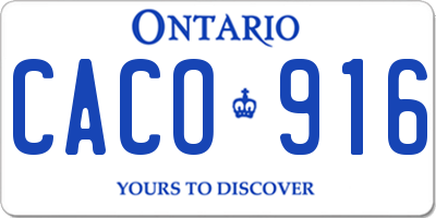 ON license plate CACO916