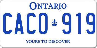 ON license plate CACO919