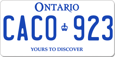 ON license plate CACO923