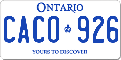 ON license plate CACO926