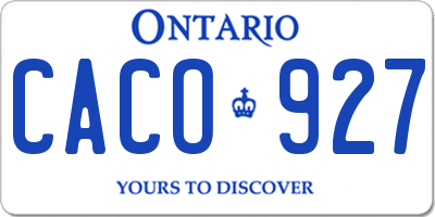 ON license plate CACO927