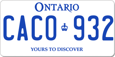 ON license plate CACO932