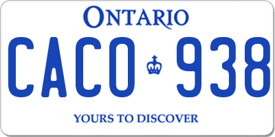 ON license plate CACO938