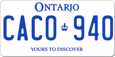 ON license plate CACO940