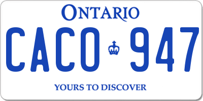 ON license plate CACO947