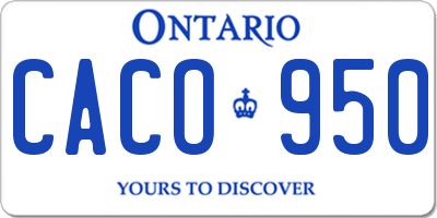 ON license plate CACO950