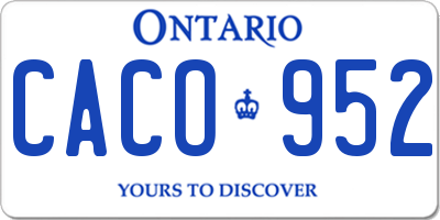 ON license plate CACO952