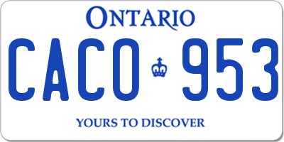 ON license plate CACO953