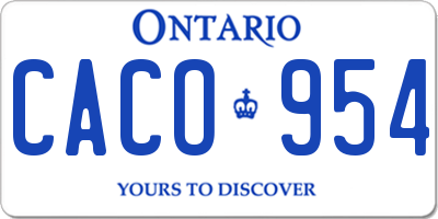 ON license plate CACO954