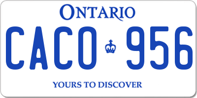 ON license plate CACO956