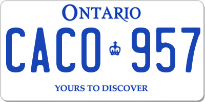 ON license plate CACO957